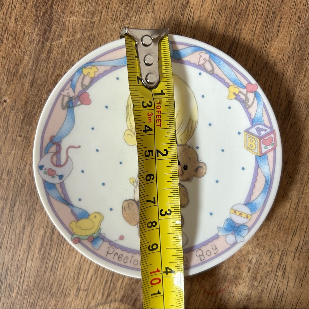 Vintage Enesco Precious Moments Mini Plate Precious Baby Boy 1992 Stand Nursery - Picture 7 of 8
